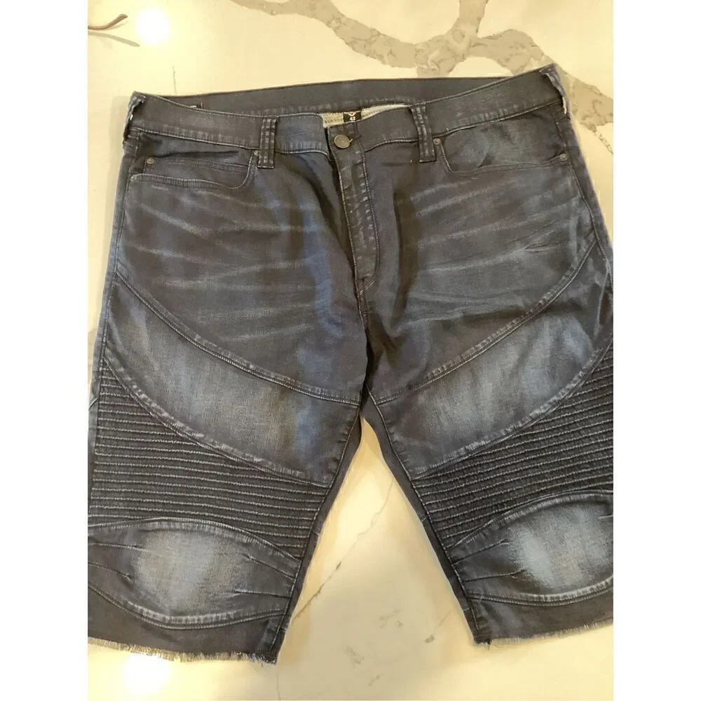 True Religion Mens Geno Moto Shorts Sz 42 Relaxed Slim Stretch 14” Inseam